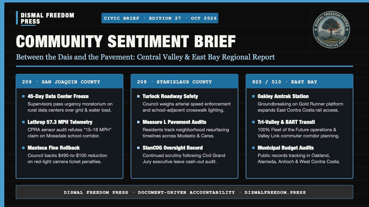 Community Sentiment Brief Edition 27 — Central Valley and East Bay